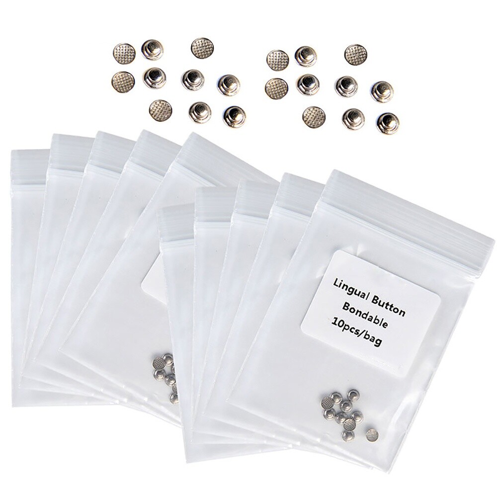 100pcs AZDENT Botones linguales adhesivos de ortodoncia dental Base redonda