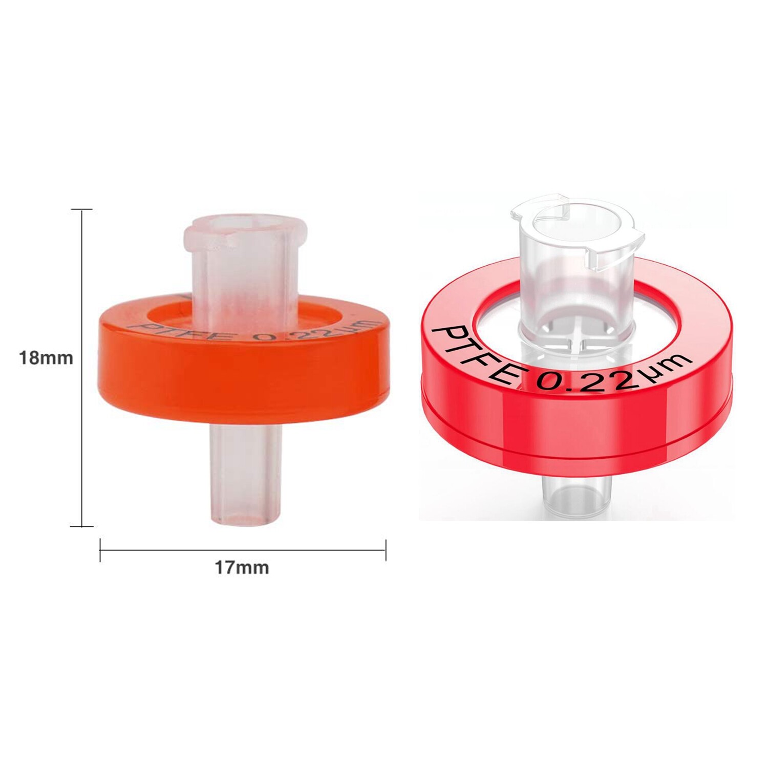 10-100pcs PTFE Membrane Syringe Filter 0.22μm 13mm non-sterilized Hydrophilic GC