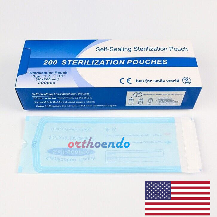 200x Self Sterilization Pouches Pouch Dental Tattoo Nail Sterilizer Bag All Size