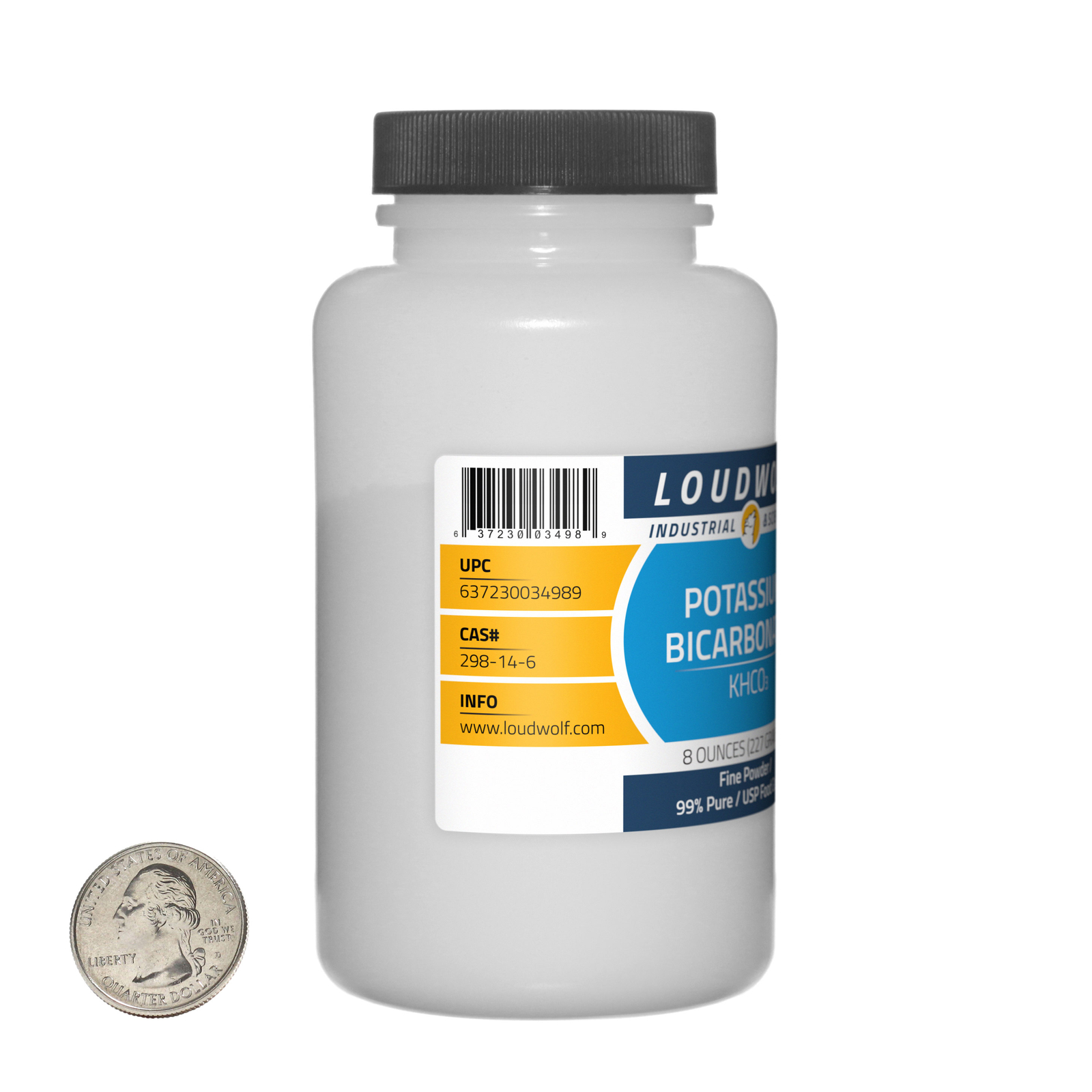 Potassium Bicarbonate / 1 Lb / 2 Bottles / 99% Pure USP Food Grade / Fine Powder