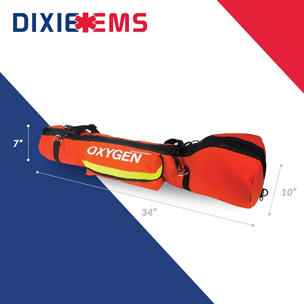 DIXIGEAR – E SIZE Padded Oxygen O2 Carry Bag for Cylinder Oxygen Tank – Orange