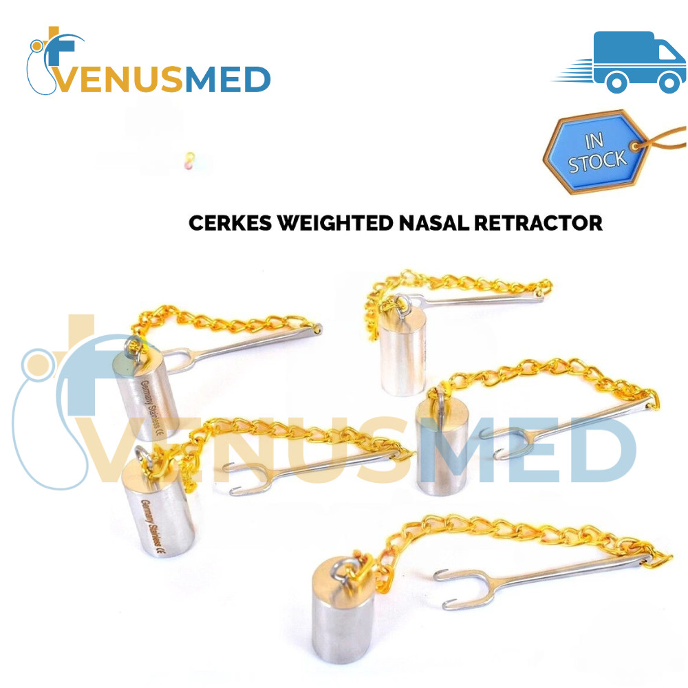 Cerkes / Gruber Weighted Nasal Retractor 2 Sharp Prong Rhinoplasty Instruments