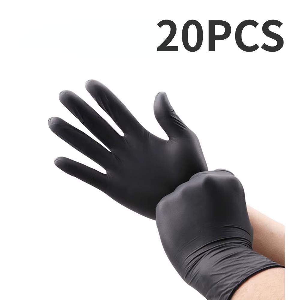 100Pack Housework Strong Black Disposable Nitrile Gloves PVC Latex Free Antistat