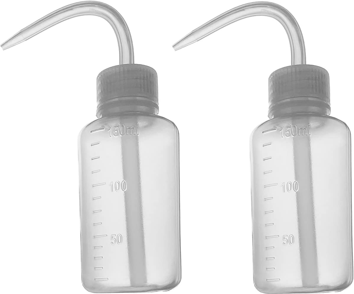 Wash Bottle 2Pcs 150Ml 5Oz Narrow Mouth Squeeze No Spill Bend Mouth Watering Can
