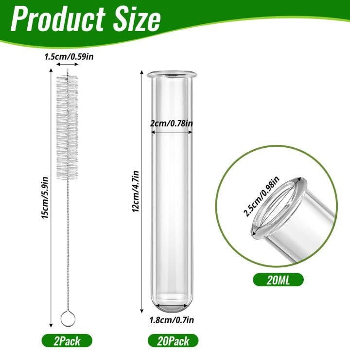 10 pcs Plastic Test Tubes for Plant Propagation 20ml Clear Test Lab Tube for …