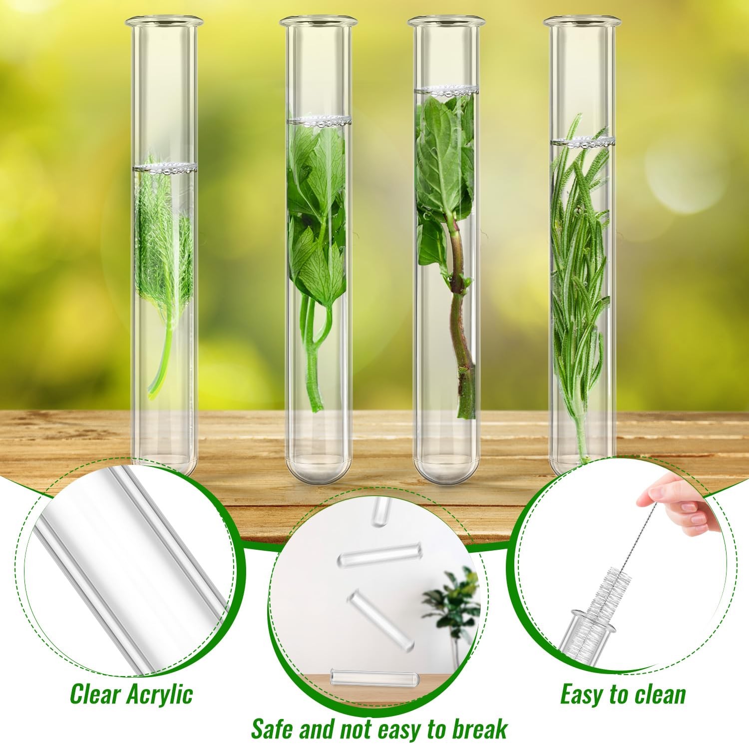 10 pcs Plastic Test Tubes for Plant Propagation 20ml Clear Test Lab Tube for …