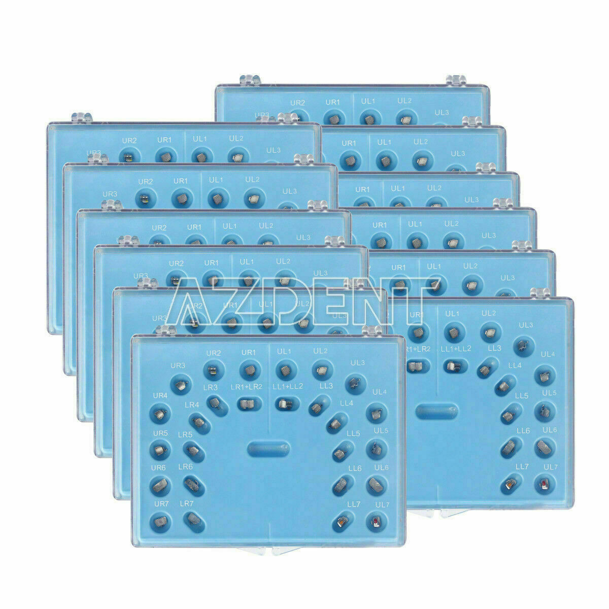 AZDENT Orthodontic Self-Ligating Brackets Braces Active Mini Roth.022 Hooks 345