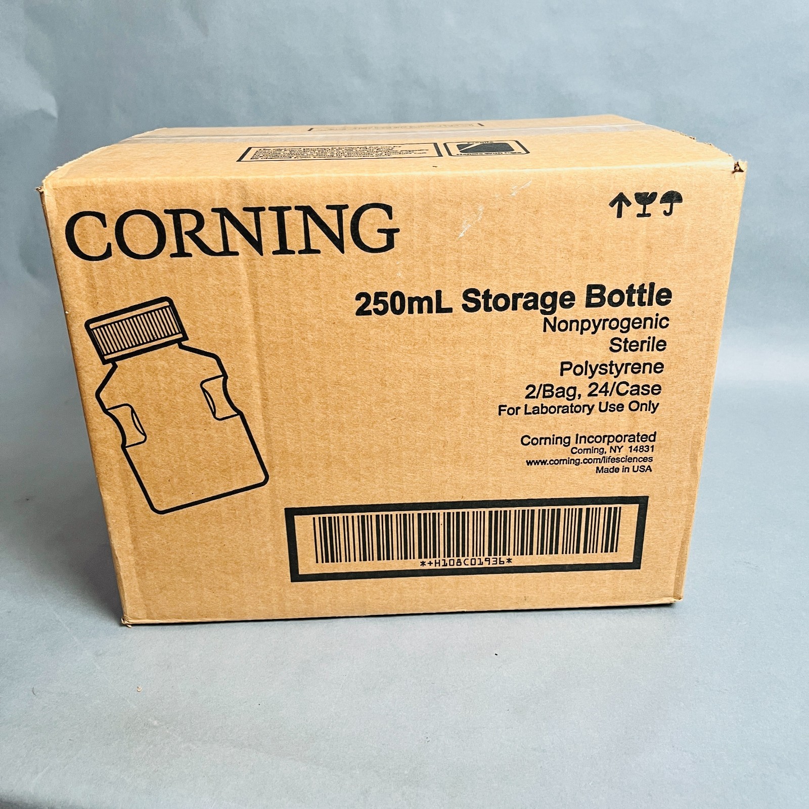 Corning Storage Bottle 250 ml Easy Grip Sterile Case of 24 Bottles