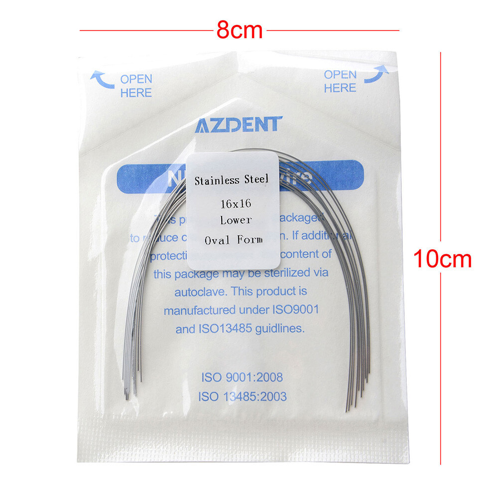 10PCS/KIT Dental Orthodontic Oval Stainless Steel Rectangular Arch Wires AZDENT