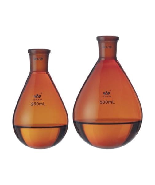 Lab Supply Eggplant Shaped Flask 5ml-2000ml Amber Borosilicate Chemistry CA