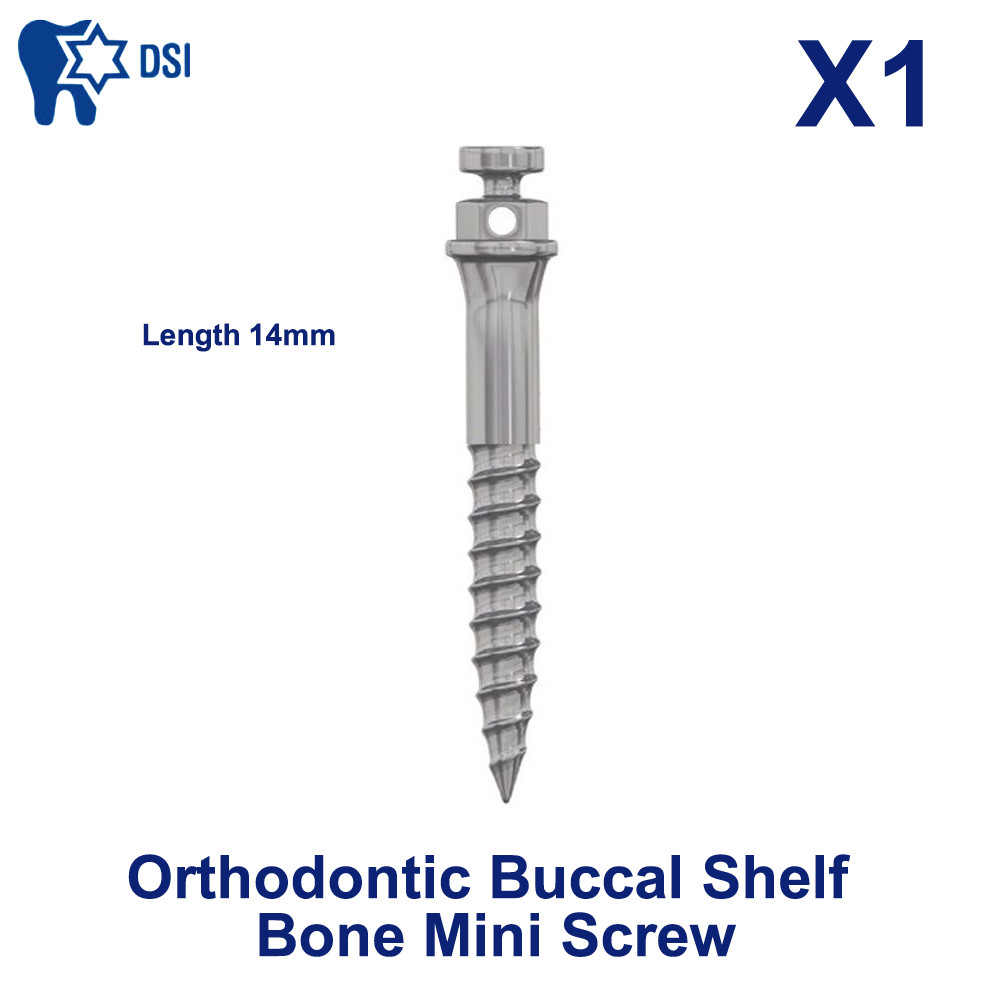 1x Dental Orthodontic Buccal Shelf B0ne Mini Screw Ø2.0mm L14mm Fixture
