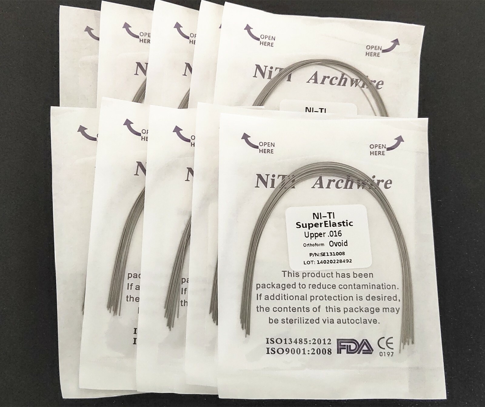5 Packs Dental Round Super Elastic Niti Arch Wires Bows Ovoid Form 10pcs/pack