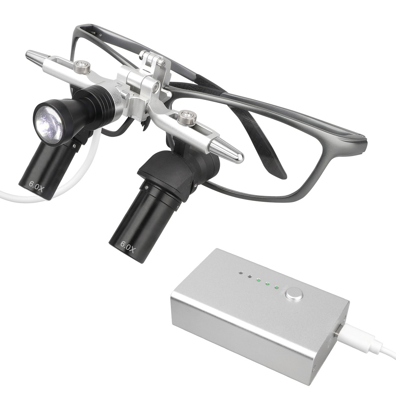 6X High-Definition Optical Lens Dental Ergo Loupes Magnifiers + 5W LED Headlight