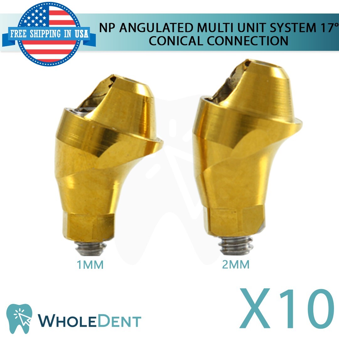 10X NP Conical Connection Angulated 17° Abutment Multi Unit 1.6mm Prosthetics