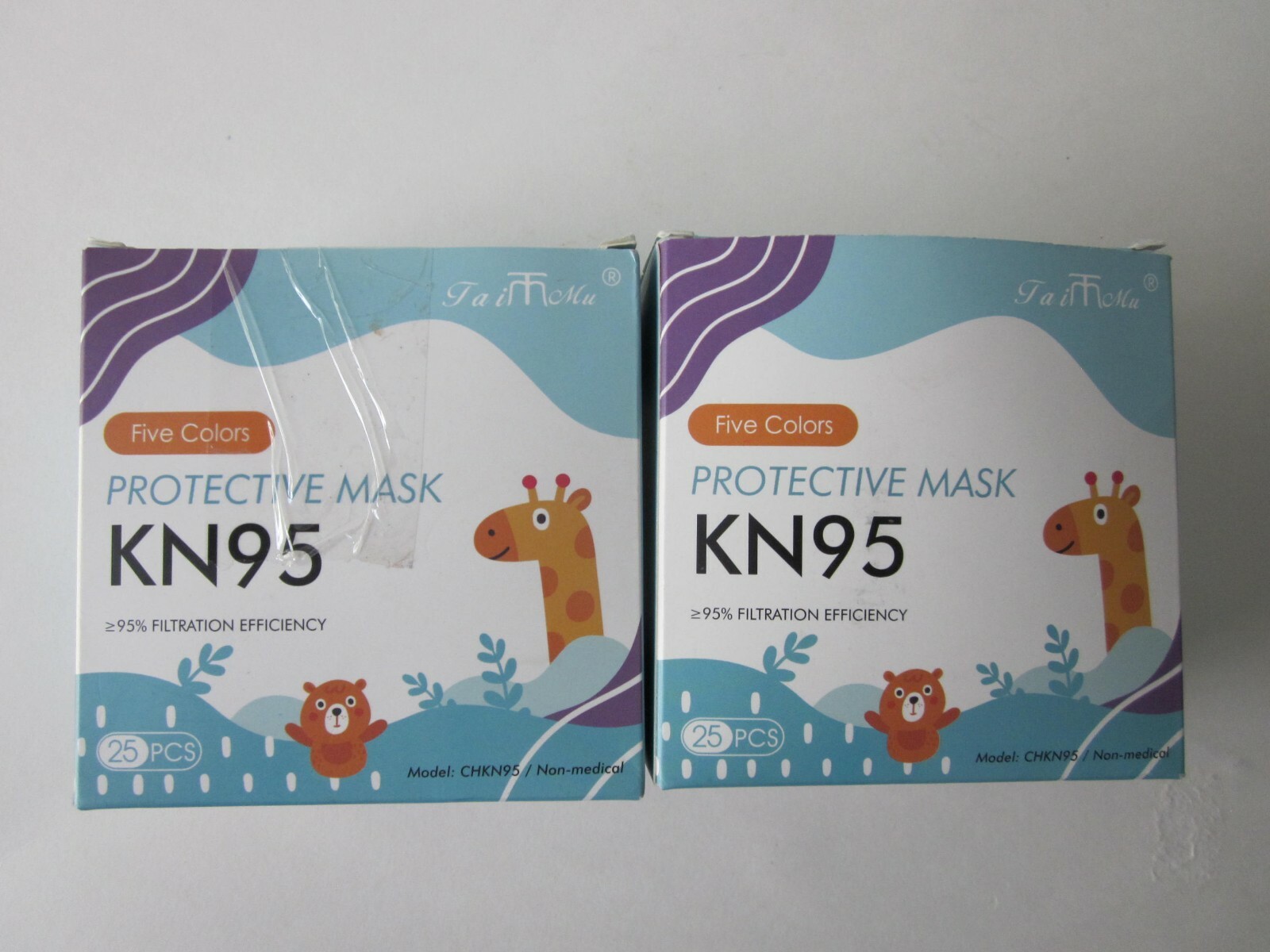 Lot of 2 KN95 Mask for Kids 5 Layers Cup Dust Mask with Adjustable Ear Loop 25pc