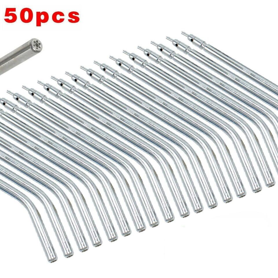 50Pcs Dental Air Water Spray Triple Syringe Autoclavable Nozzles/Tips/Tubes