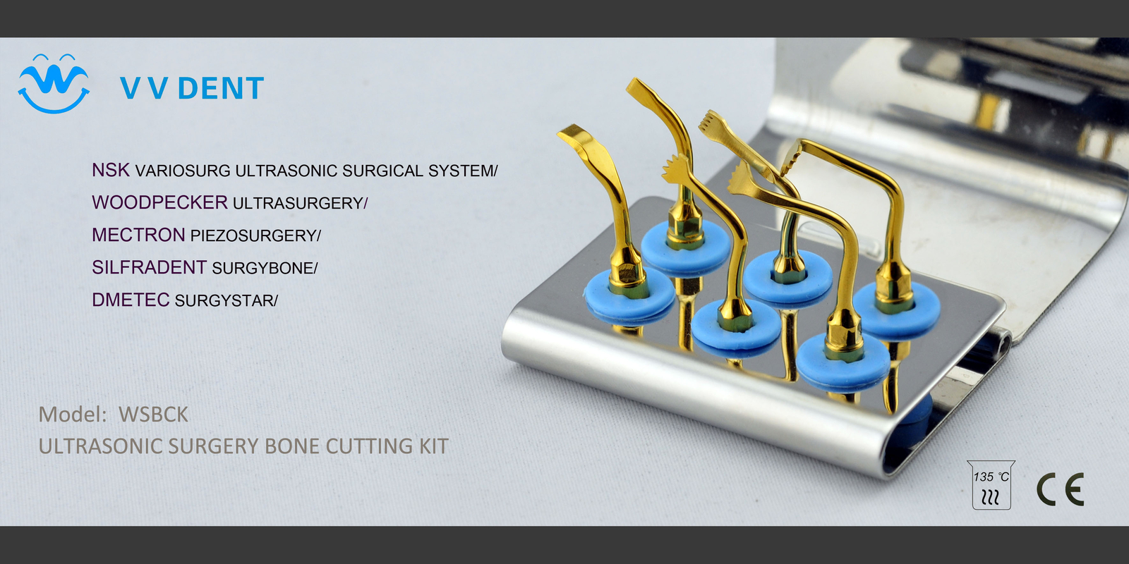19 type Dental Piezo Surgery Tips Ultrasonic Scaling Bone Cutting fit NSK A++