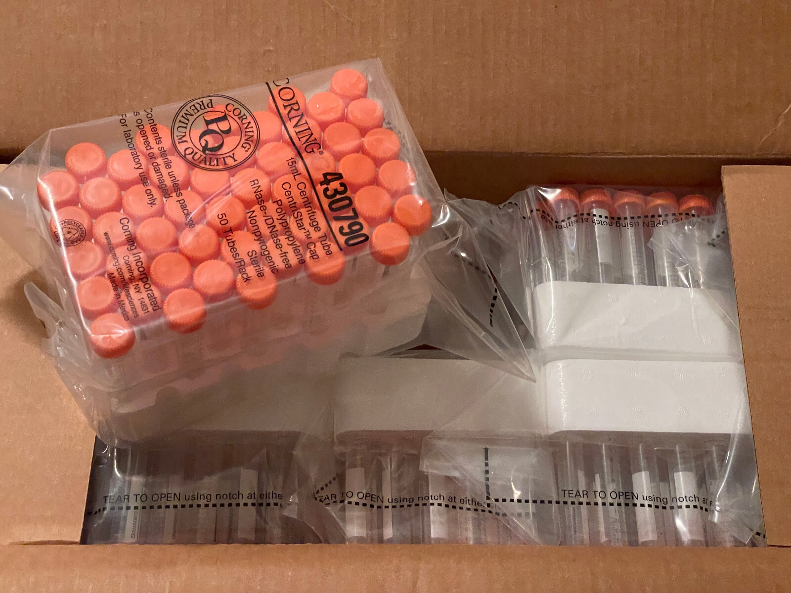 Corning 430790 15 mL PP Centrifuge Tubes CentriStar Cap Sterile – 500/CS