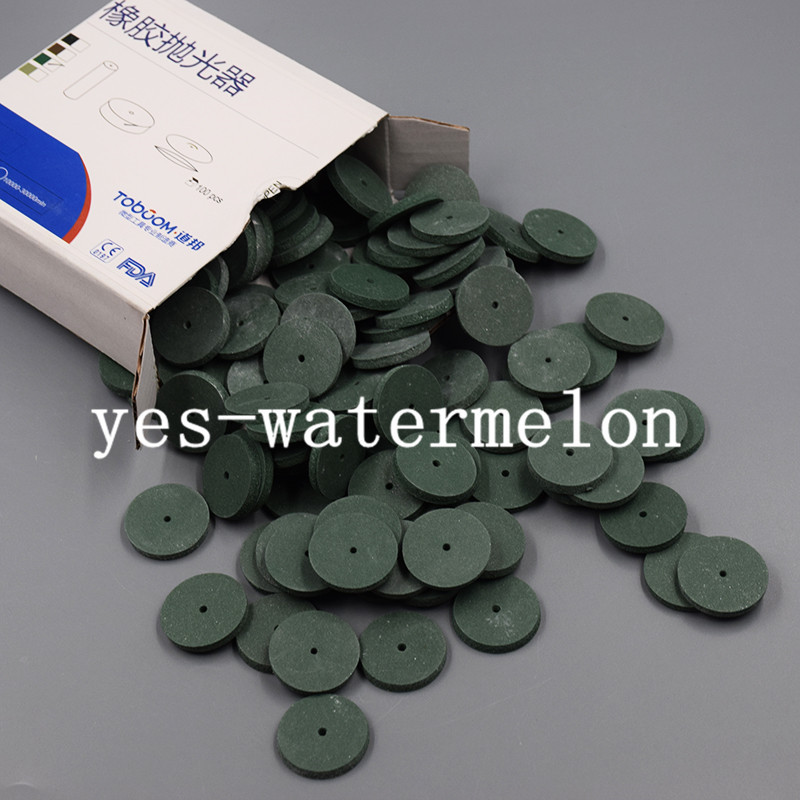 100 Pcs Dental Polishing Wheel Dremel Rotary Tool Jewelry Silicon Rubber Green