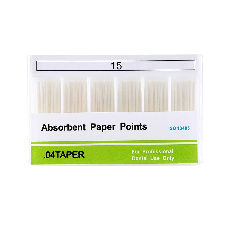Dental Endo Root Canal Gutta Absorbent Paper Point PP 0.04 Taper 15-40# 100Pc/pk