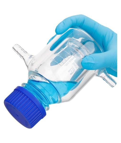 Lab Supply: 25ml-2000ml Double Jacketed Reagent Bottle with Side Nozzles