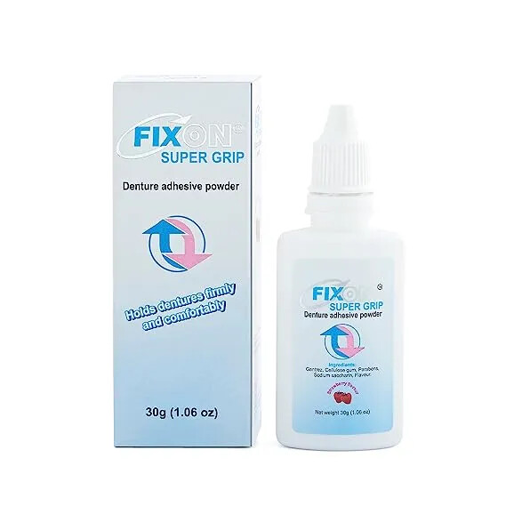 ICPA Fixon Super Grip Denture Adhesive Powder Convenient, secure denture