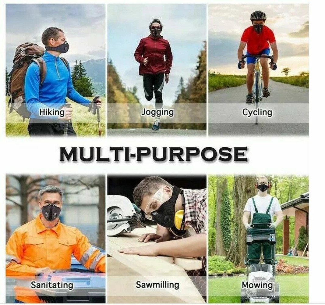 Washable Reusable Half Facepiece Face Shield Respirator With Filters Dust Mask
