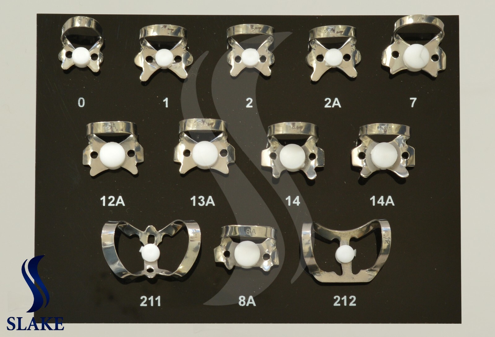 12 Pcs Endodontic Rubber Dam Clamps Dental Instrument With Black Tray
