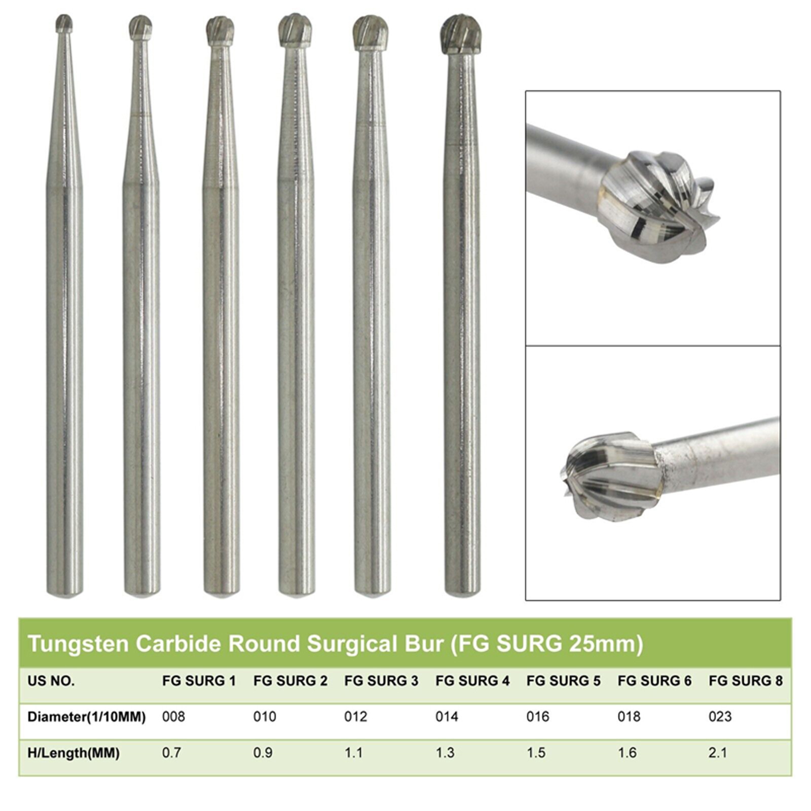 WAVE Dental FG SURG Burs 25mm Long Round Surgical Carbide Bur 6 8 1/4 High Speed