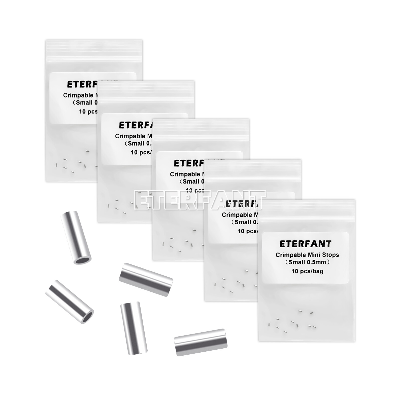 10PCs ETERFANT Dental Crimpable Mini Stops 0.5mm Crimpable Hooks Round Wires