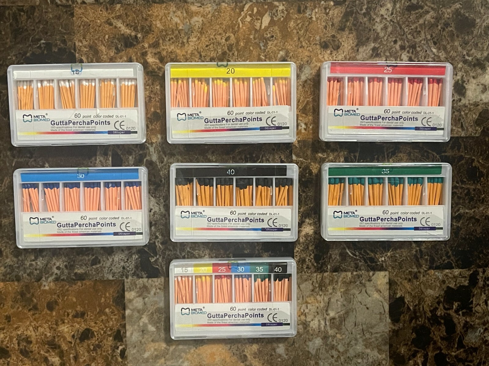 Meta- Biomed Gutta Percha Points .06 Special Taper 60 Points per box All Sizes