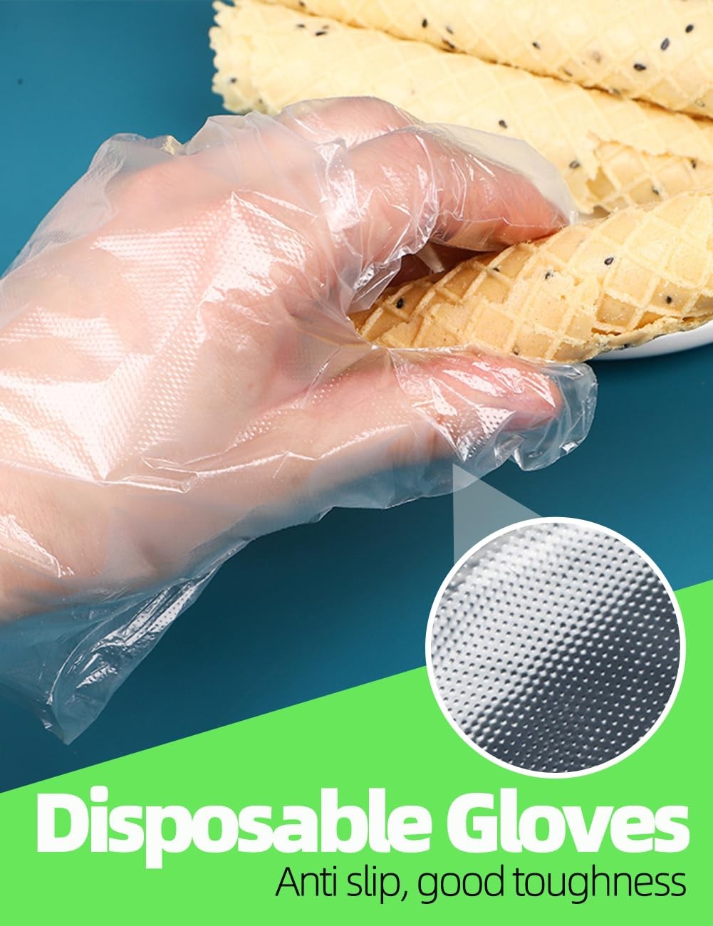 400 Pcs Disposable Plastic Gloves Food Prep Service Gloves for Kitchen Cooking