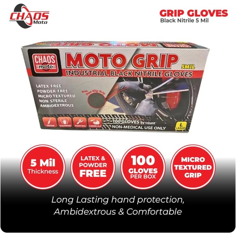 Nitrile Gloves 5mil Latex Free Powder Free Textured Grip for Cleaning Painting