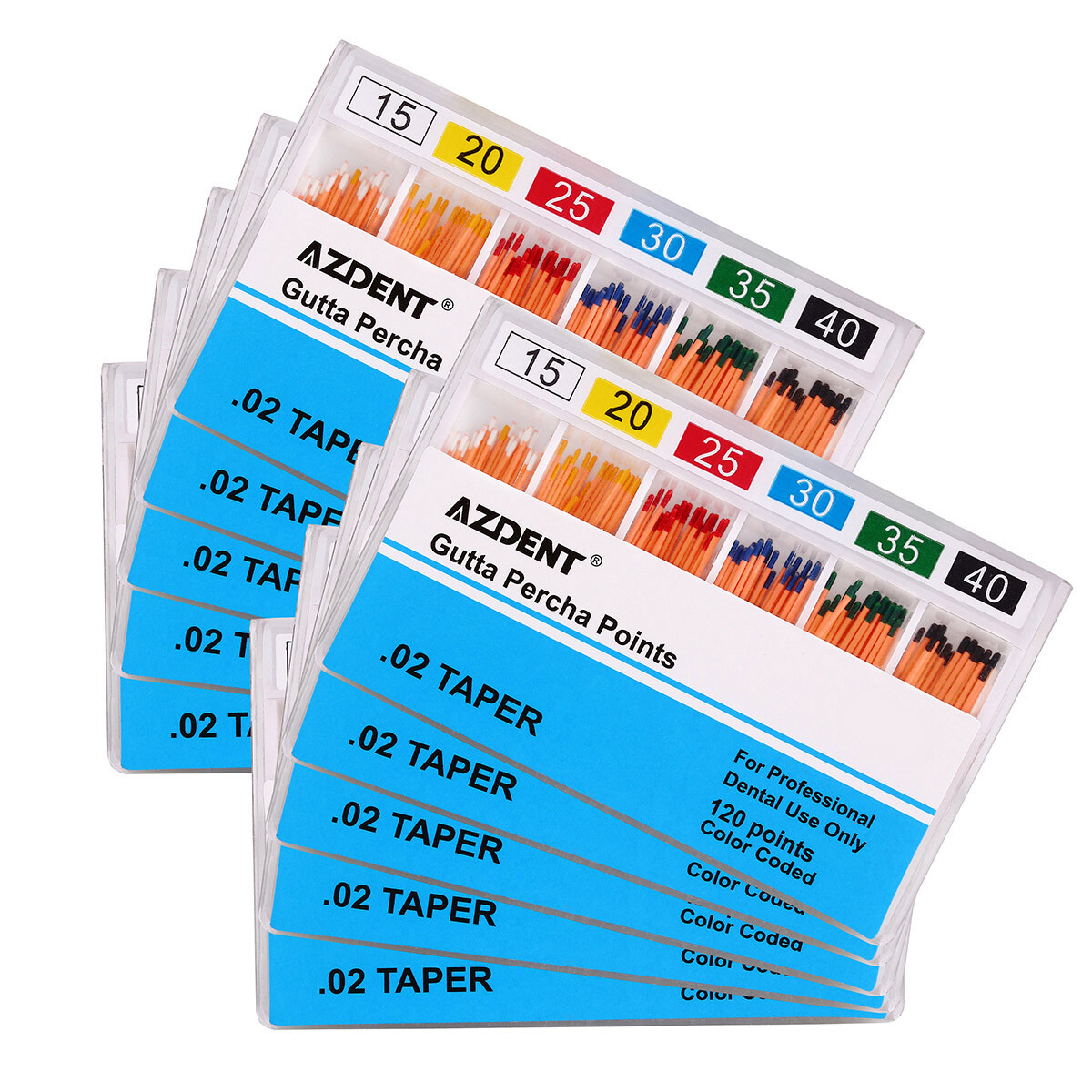 10x Dental Endo Root Canal Gutta Percha Points 0.02 Taper 15-40# 120pcs/pack