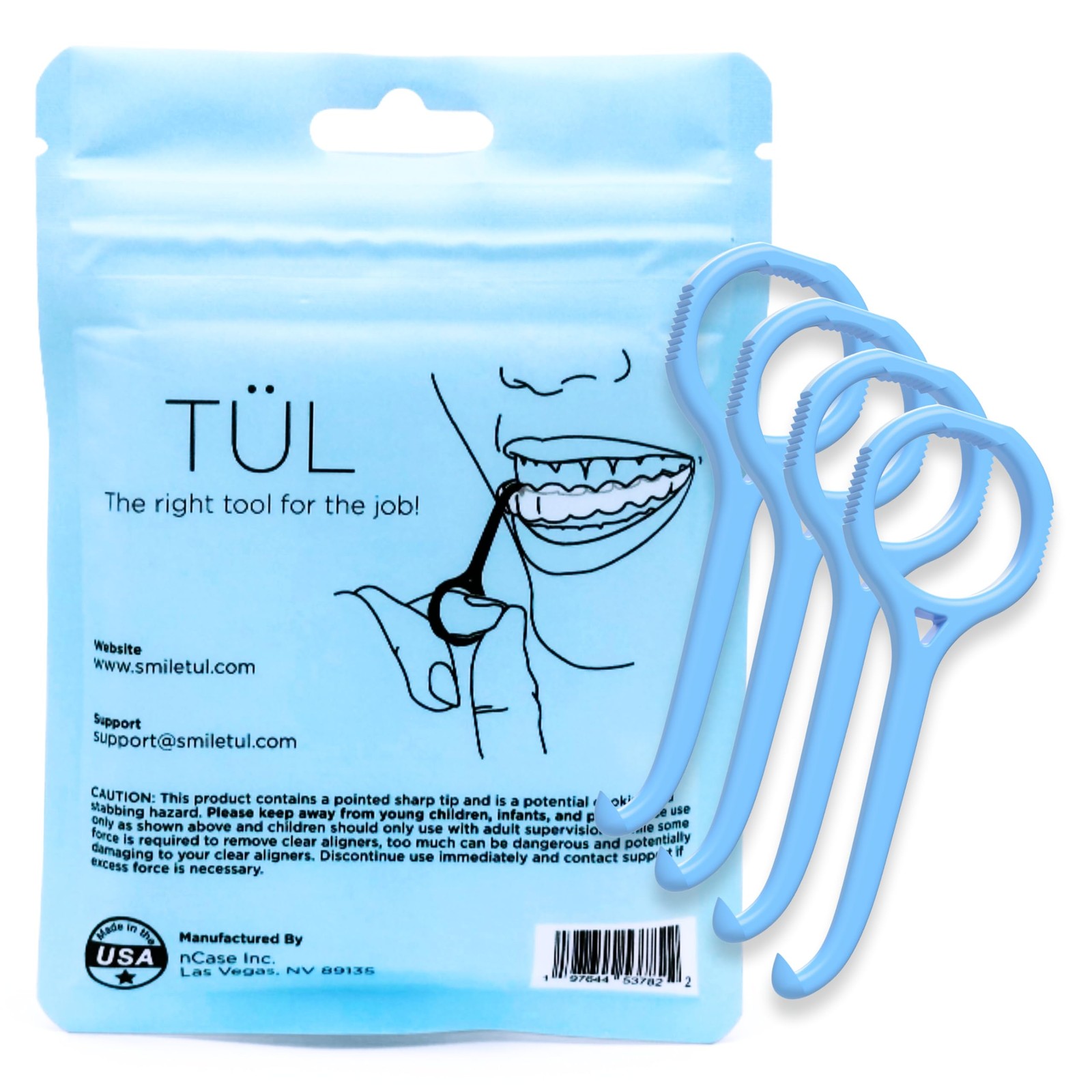 TÜL | Only Invisalign Remover Tool Made in the USA | Lifetime Blue 4 Pack