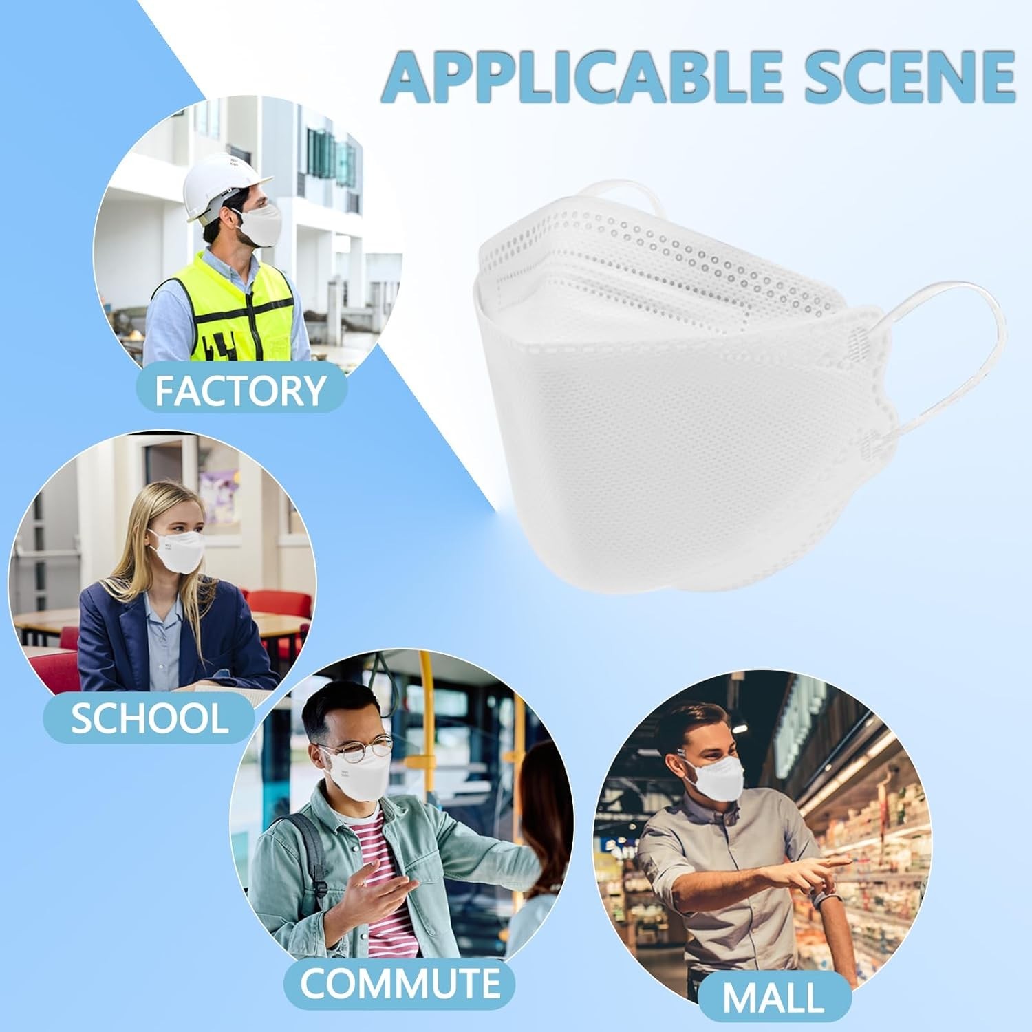Disposable KN95 Face Masks – 20 Pack with Adjustable Nose Clip for Comfort