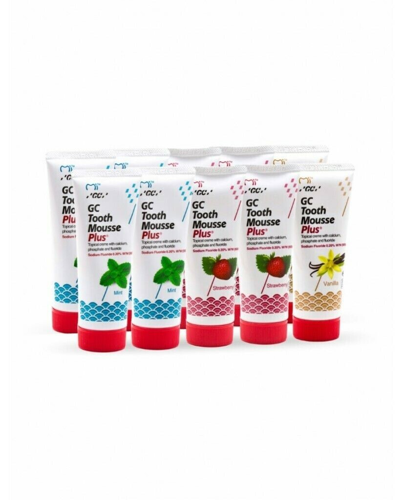 GC Tooth Mousse Plus Topical Tooth Crème Strengthen Tooth Surface 10pc Box.