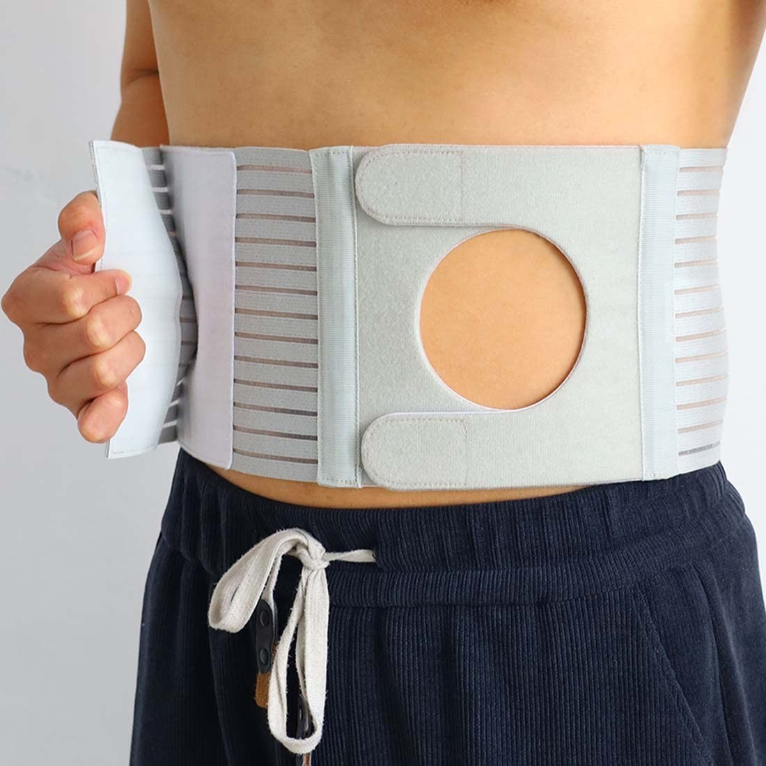 FIRRKEP Abdominal Medical ostomy belt, Adjustable Stoma support Large, grey