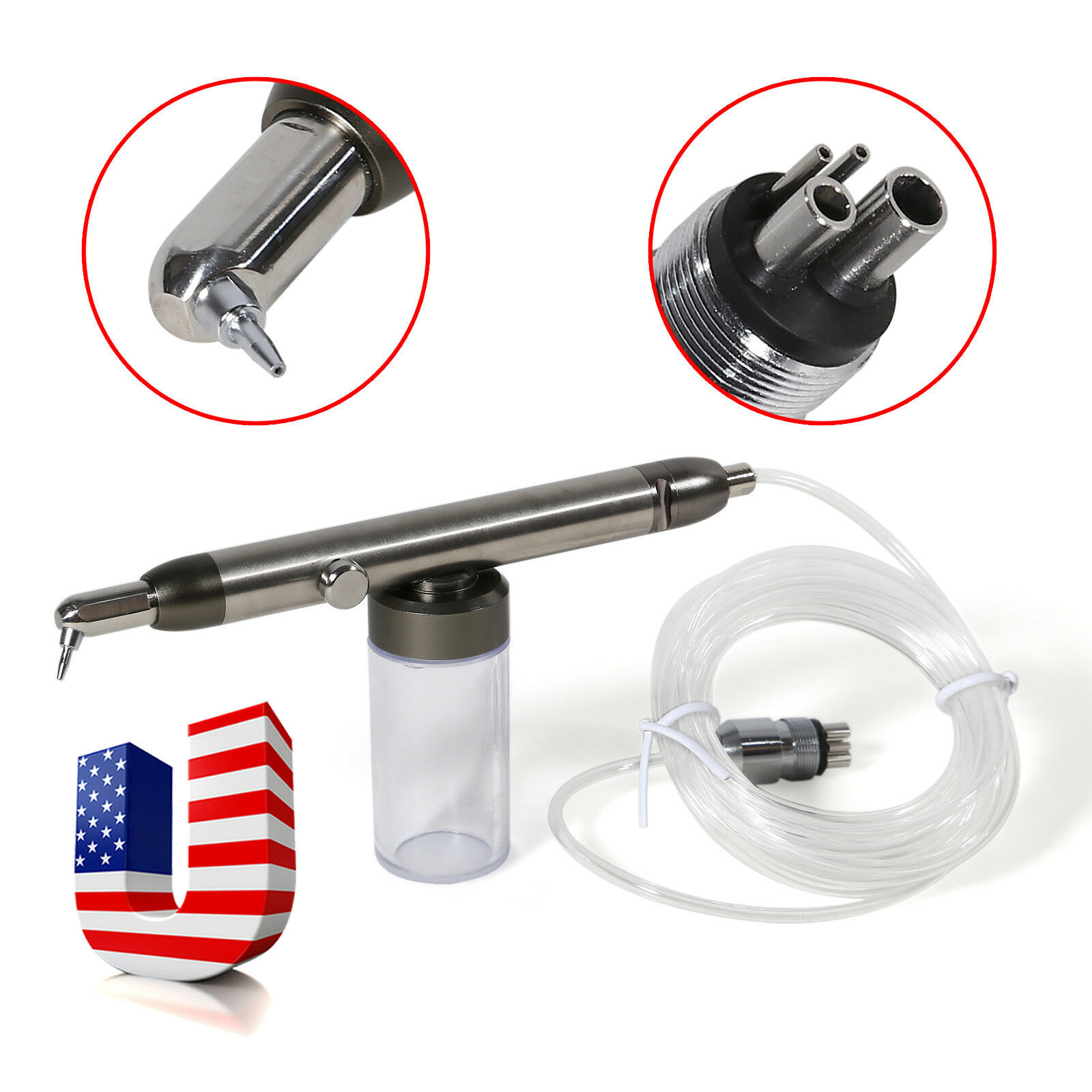 Dental Alumina Air Abrasion Polisher Microetcher Sandblasting Gun W/ Cooling sk