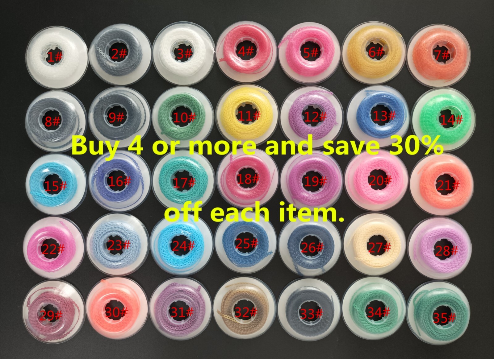 Power Chain Dental Orthodontic Elastic Rubber Braces Bands Short/Long/Close