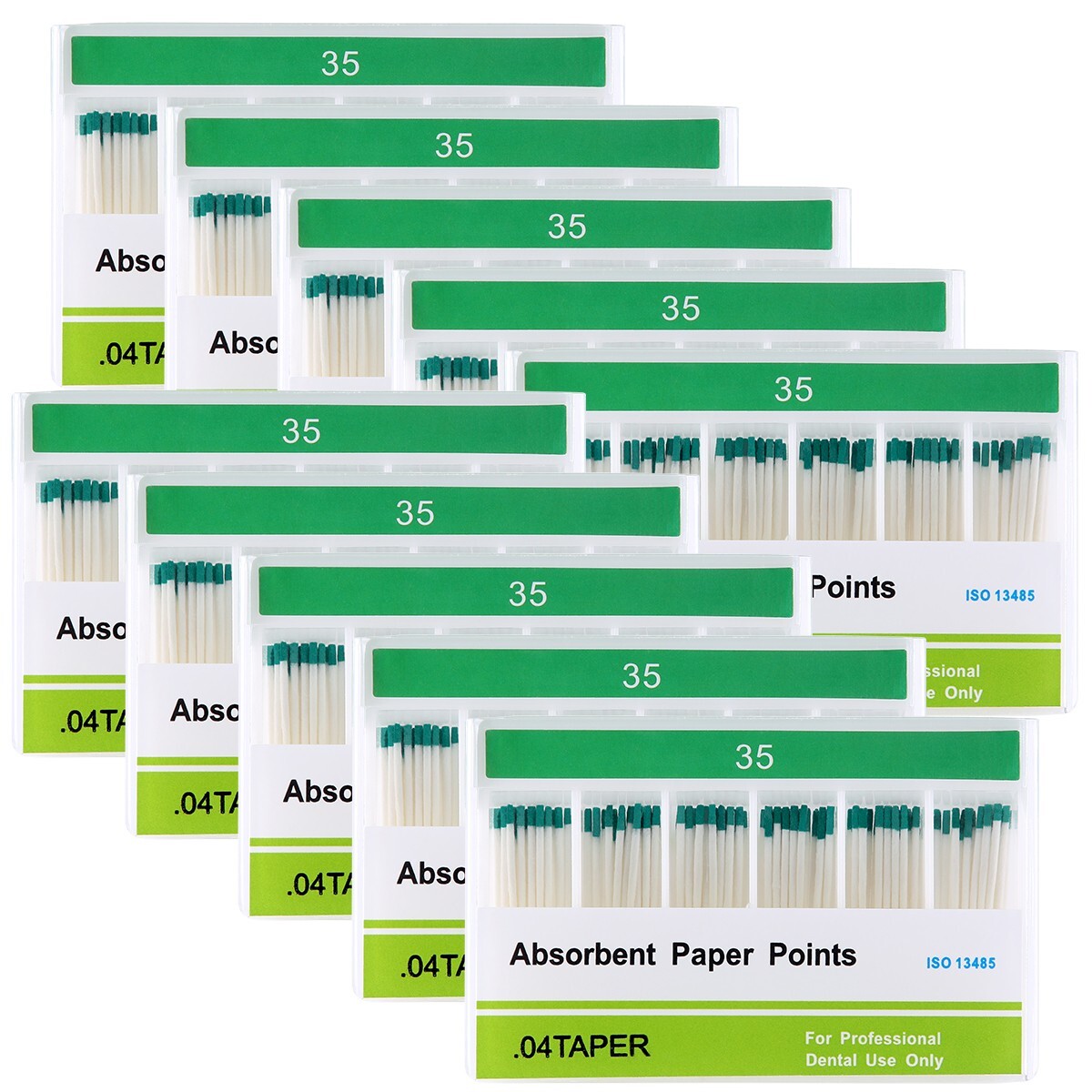10X Dental Absorbent Paper Points PP 0.04 35# For Root Canal Cleaning Tips