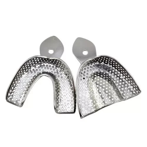 Dental Stainless Steel Autoclavable Perforated Impression Trays Upper + Lower