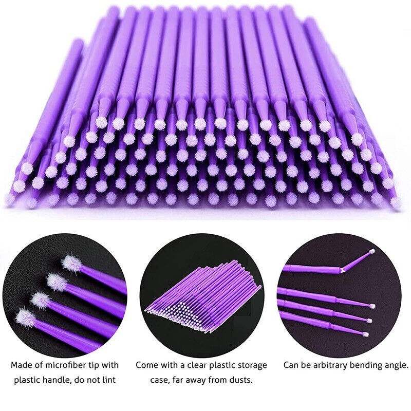 100 Pcs/Pack Dental Disposable Bendable Micro Brush Applicators Tips 1.2/1.5/2.0