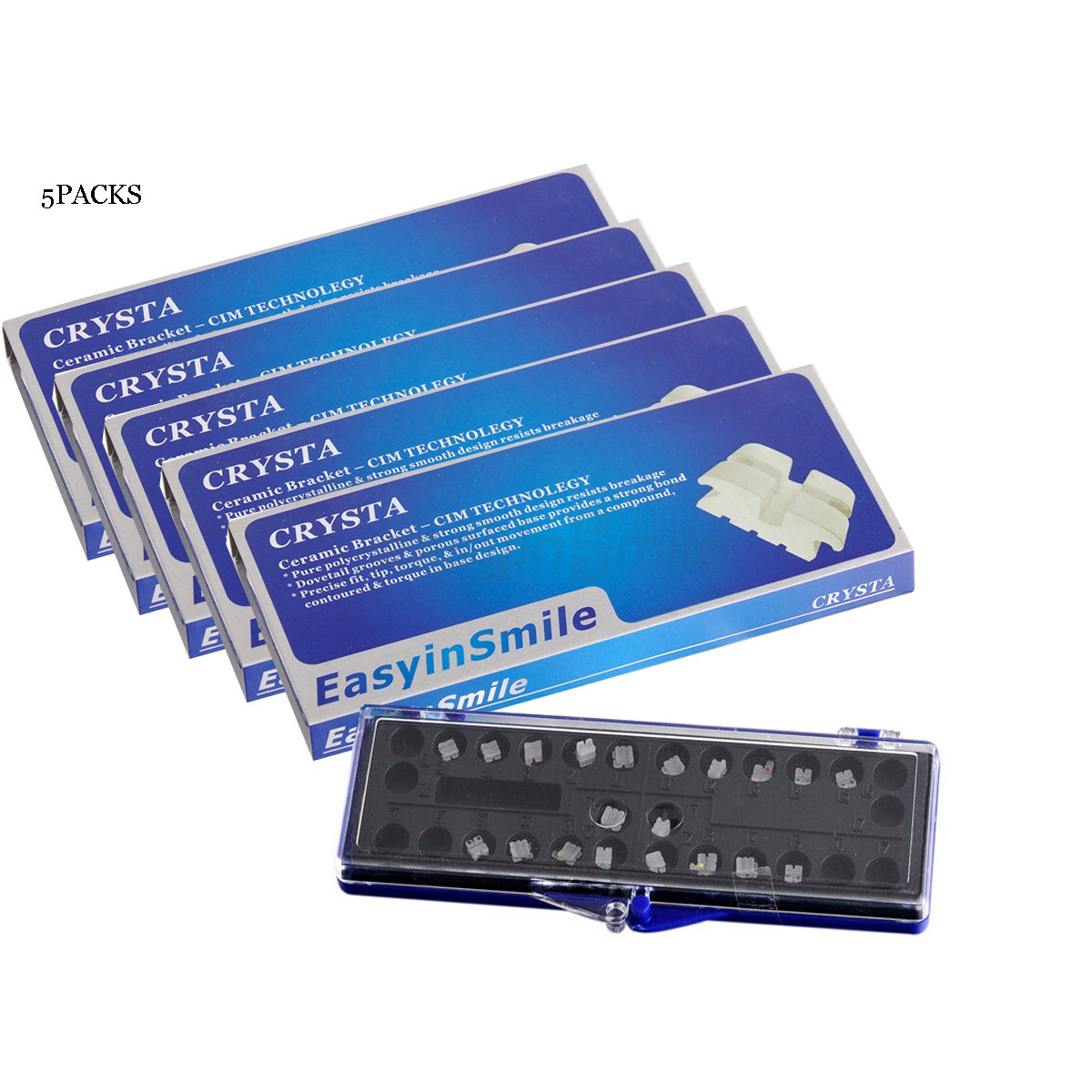5XDental Orthodontic Ceramic MINI Brackets Clear Braces Roth MBT 018 022» 3/345