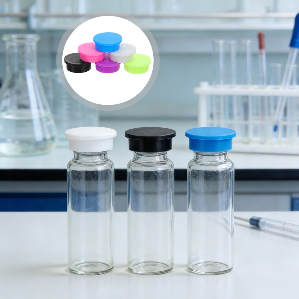 12 Pcs Injection Bottle Protective Cap Heavy-duty Vial Caps Covers Glass Colors