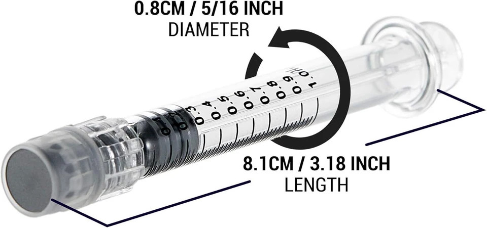1ML Borosilicate Glass Syringe With Luer Lock Accurate Measuring for Liquid Glue