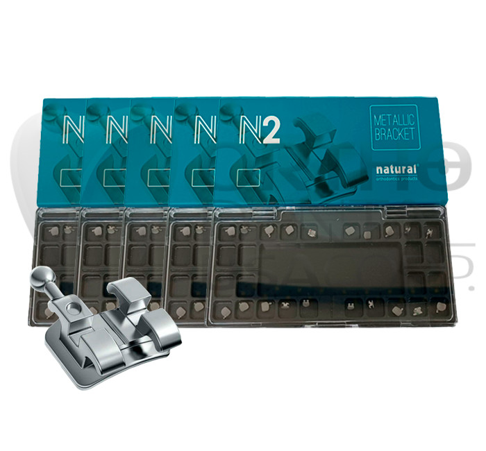 SET X 5 ORTHODONTIC BRACKET MBT .022» W/H 3,4,5 MIM MICROETCHED MESH BASE