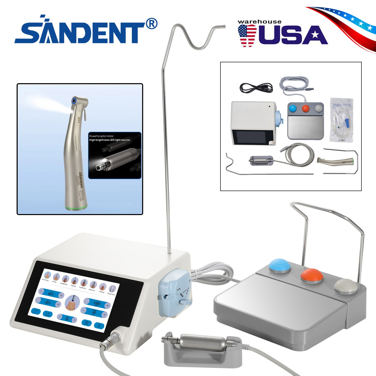Monitor Osseointegration Stability Test / LED Implant Motor AC100-240V SANDENT