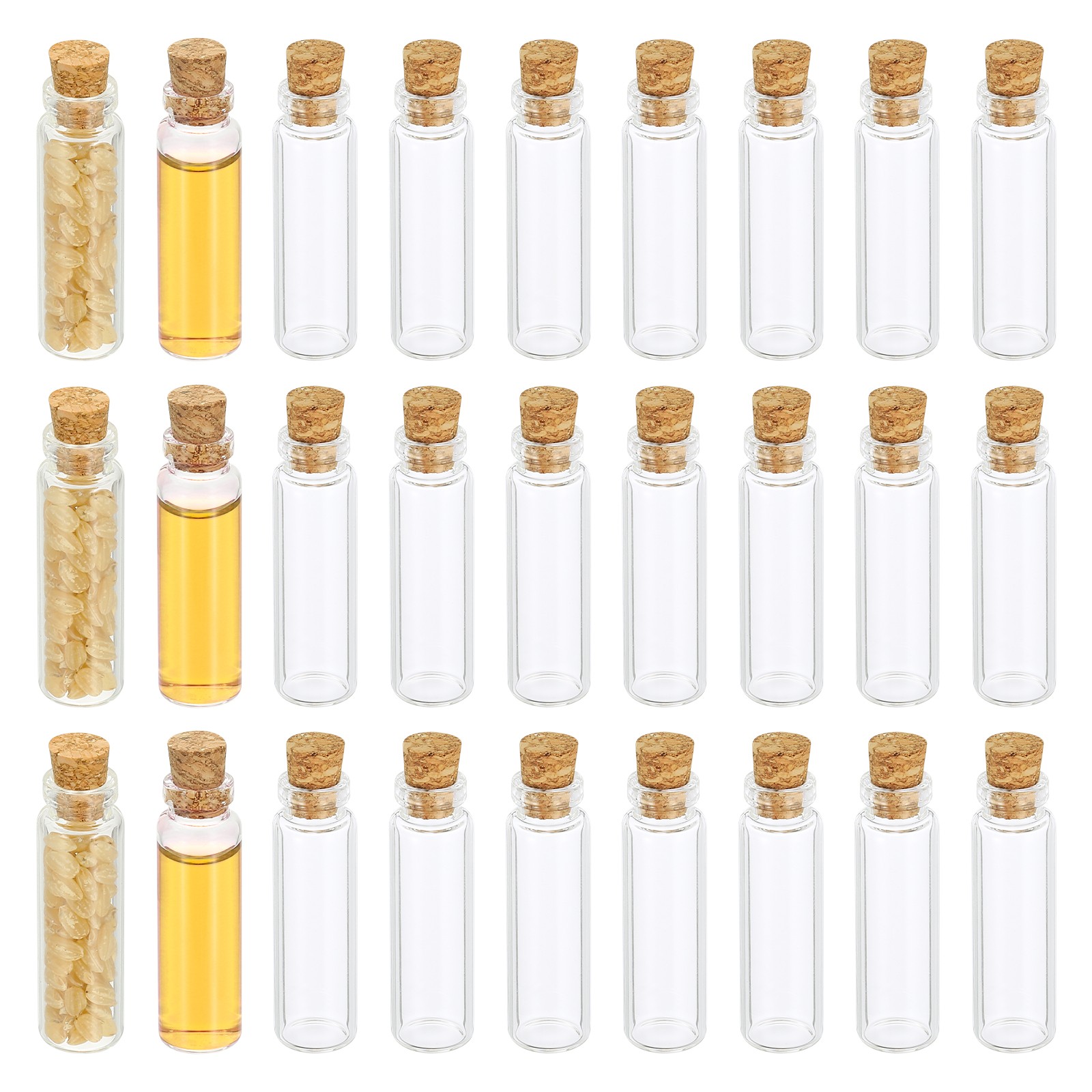 3ml Tiny Glass Bottles Vials 20Pcs Mini Clear Bottles Glass with Cork Stoppers