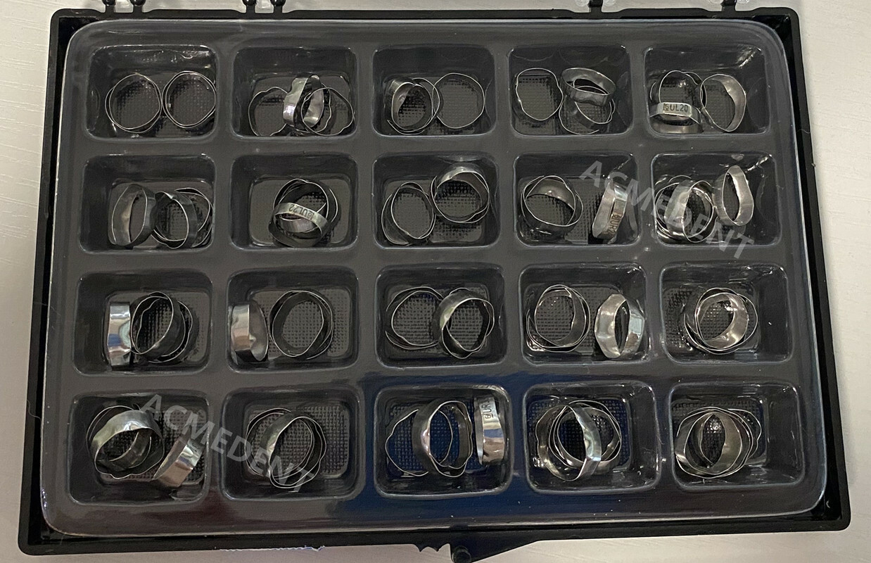 80Pc Dental Orthodontic Bands Molar Plain Band 16-35 32-41.5 Quick Adaptatio